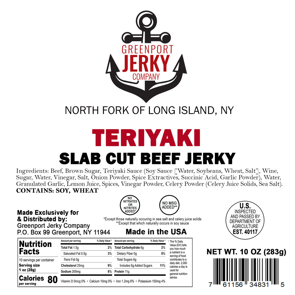 Slab Cut Beef Jerky Greenport Jerky Company