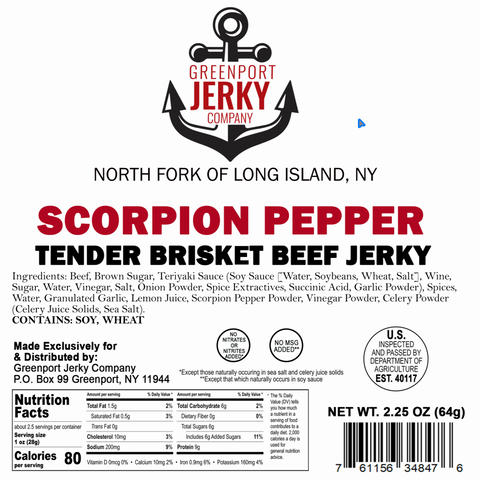 Scorpion Pepper Tender Brisket Beef Jerky
