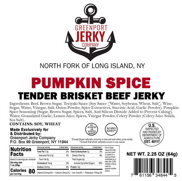 PUMPKIN SPICE BEEF JERKY NEW LIMITED FALL FLAVOR