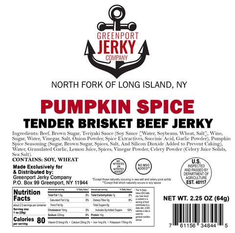 PUMPKIN SPICE BEEF JERKY NEW LIMITED FALL FLAVOR